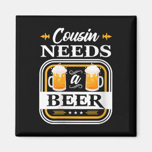 Vrouwelijke neef heeft een bier bruid en bruidegom magneet