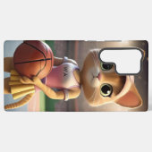Vrouwelijke Netbal Kat, Samsung Galaxy Hoesje (Achterkant horizontaal)