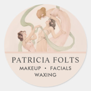 Vrouwelijke  Nouveau Mayflies Ronde Sticker