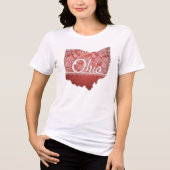 Vrouwelijke Ohio Faux Kant en Hechtingen Look Tri-Blend Shirt (Voorkant)
