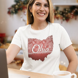 Vrouwelijke Ohio Faux Kant en Hechtingen Look Tri-Blend Shirt