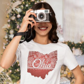 Vrouwelijke Ohio Faux Kant en Hechtingen Look Tri-Blend Shirt