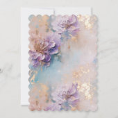 Vrouwelijke Paarse Blauwe en Gouden Bloemen Kaart (Achterkant)