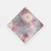 Vrouwelijke Paarse Blauwe en Gouden Bloemen Servet (Hoek)