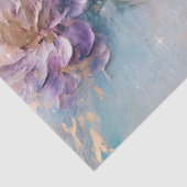 Vrouwelijke Paarse Blauwe en Gouden Bloemen Tissuepapier (Detail)