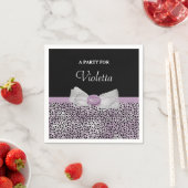 Vrouwelijke Paarse Cheetah Print Girly Bow Party N Servetten (Insitu)