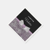 Vrouwelijke Paarse Cheetah Print Girly Bow Party N Servetten (Hoek)