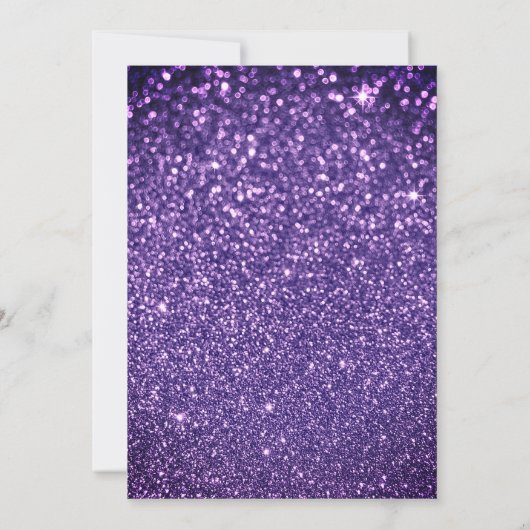 Vrouwelijke Paarse Glitters 50e Verjaardag (Achterkant)