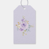 Vrouwelijke Paarse Gouden Waterverfrozen Feestguns Cadeaulabel (Achterkant)