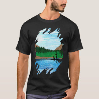 Vrouwelijke paddleboarder met hond, paddleboarden  t-shirt