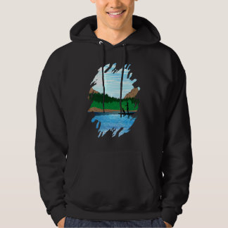 Vrouwelijke paddleboarder met hond, paddleboarding hoodie