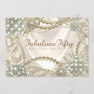 Vrouwelijke Parel Verjaardagsfeestje Kaart