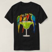 Vrouwelijke parrots Drink Margarita op Summer Vaca T-shirt (Design voorkant)