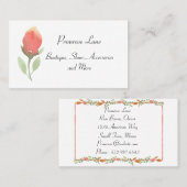 Vrouwelijke pastel rosebud visitekaartje contactkaartje (Voorkant / Achterkant)