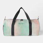Vrouwelijke Pastel Roze Groen Verlopen Script Naam Plunjezak (Achterkant)