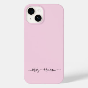 Vrouwelijke pastel roze met script aangepaste naam Case-Mate iPhone 14 hoesje