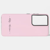 Vrouwelijke pastel roze met script aangepaste naam samsung galaxy hoesje (Linkerkant)