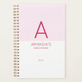 Vrouwelijke pastelroze gepersonaliseerde maandelij planner