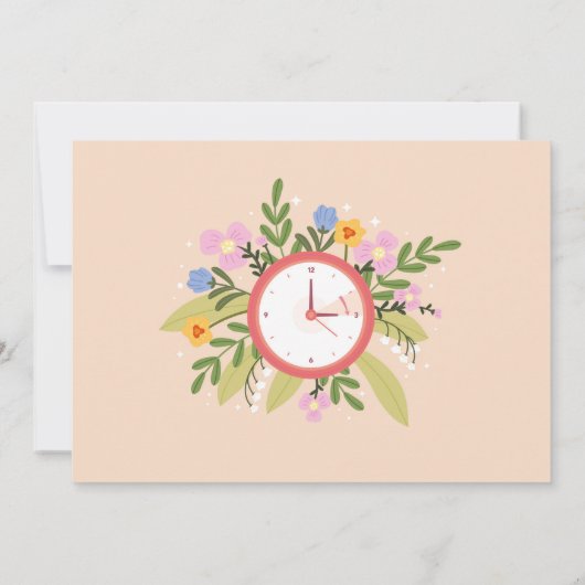 Vrouwelijke pensionering Off The Clock Bloemrijke  Kaart (Achterkant)