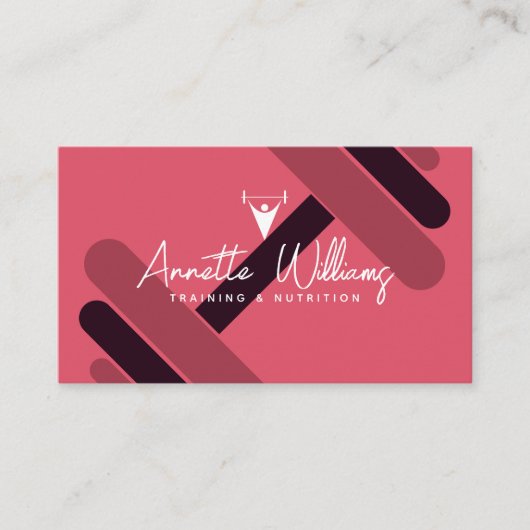 Vrouwelijke personal trainer visitekaartje (Voorkant)
