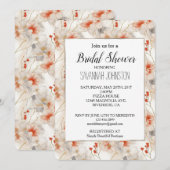 Vrouwelijke Perzik Rood Wit Bloemen Kaart (Voorkant / Achterkant)