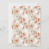 Vrouwelijke Perzik Rood Wit Bloemen Kaart (Achterkant)