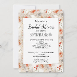 Vrouwelijke Perzik Rood Wit Bloemen Kaart