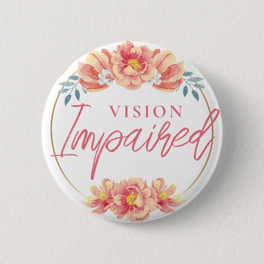 Vrouwelijke perzik Roos bloemenscript gezichtsverm Ronde Button 5,7 Cm (Voorkant)