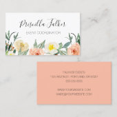 Vrouwelijke perzik Waterverf bloemen Visitekaartje (Voorkant / Achterkant)