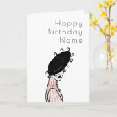  vrouwelijke Pet Elegant Art Deco Birthday Card Kaart (Gele Bloem)
