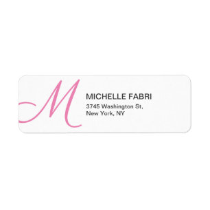 Vrouwelijke PKnk Wit Monogram Moderne Vlakte Etiket