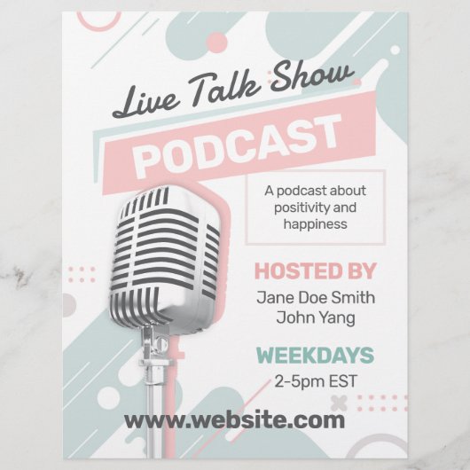 Vrouwelijke Podcast Talk Show Flyer (Voorkant)