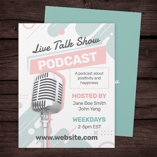 Vrouwelijke Podcast Talk Show Flyer