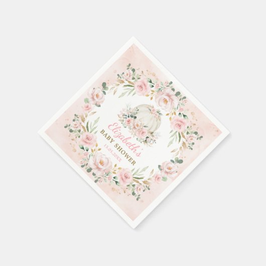 Vrouwelijke Pompoen Roze Blush Rozen Meisje Baby s Servet (Hoek)