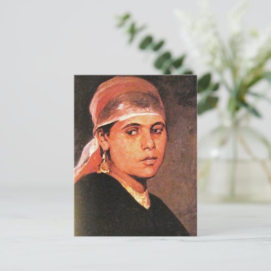 vrouwelijke portret briefkaart (Staand voorkant)