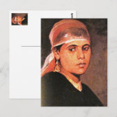 vrouwelijke portret briefkaart (Voorkant / Achterkant)