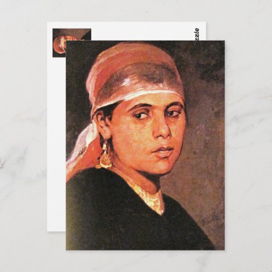 vrouwelijke portret briefkaart (Voorkant / Achterkant)