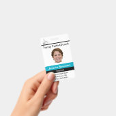 Vrouwelijke predikant op maat badge (Handheld)
