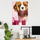 Vrouwelijke Puppy King Charles Spaniel Poster (Thuiskantoor)