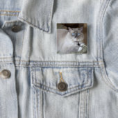 Vrouwelijke Ragdoll kat Vierkante Button 5,1 Cm (In situ)
