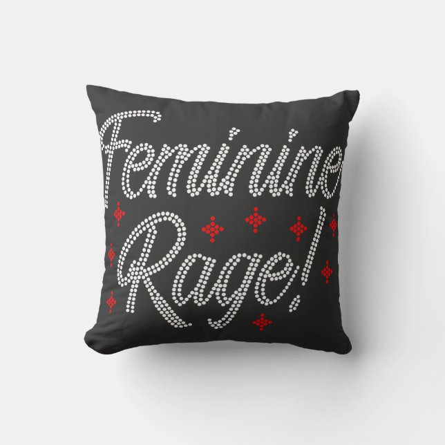 Vrouwelijke Rage Rhinestone Design Kussen (Voorkant)