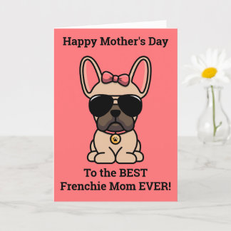 Vrouwelijke Reebruine Franse Bulldog Moederdag kaa Kaart