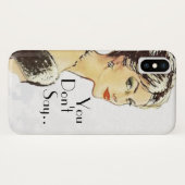  vrouwelijke retro illustratie sarcasme citaat Case-Mate iPhone case (Achterkant (horizontaal))