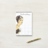  vrouwelijke retro illustratie sarcasme citaat post-it® notes (Op bureau)