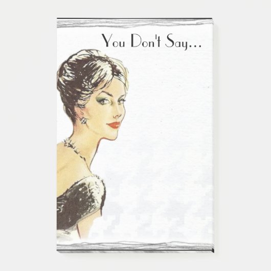  vrouwelijke retro illustratie sarcasme citaat post-it® notes (Voorkant)