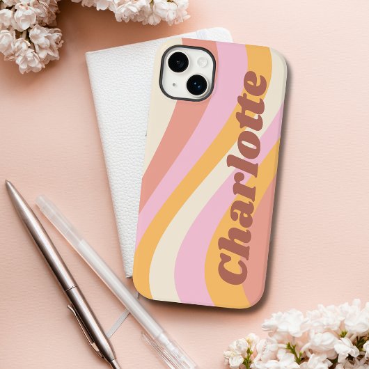 Vrouwelijke Retro Vintage Golf Persoonlijke Naam Case-Mate iPhone Case