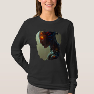 Vrouwelijke Robot Sci-Fi Cyborg Unieke Futuristisc T-shirt
