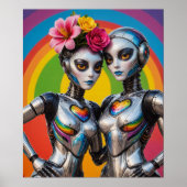 Vrouwelijke robots verliefd  poster (Voorkant)