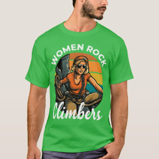 Vrouwelijke Rotsklimmers rotsklimmer klimmeisje T-shirt