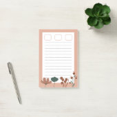 Vrouwelijke roze achtergrond botanische chic post-it® notes (Kantoor)